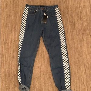 Nasty gal: don’t play games checkerboard jeans